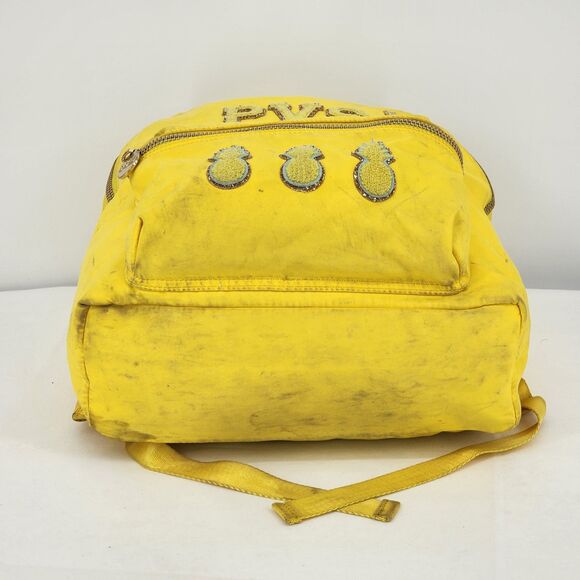 Stoney Clover Lane Bright Yellow Backpack Pineapple Llama Daisy P V S Patch - Picture 7 of 16